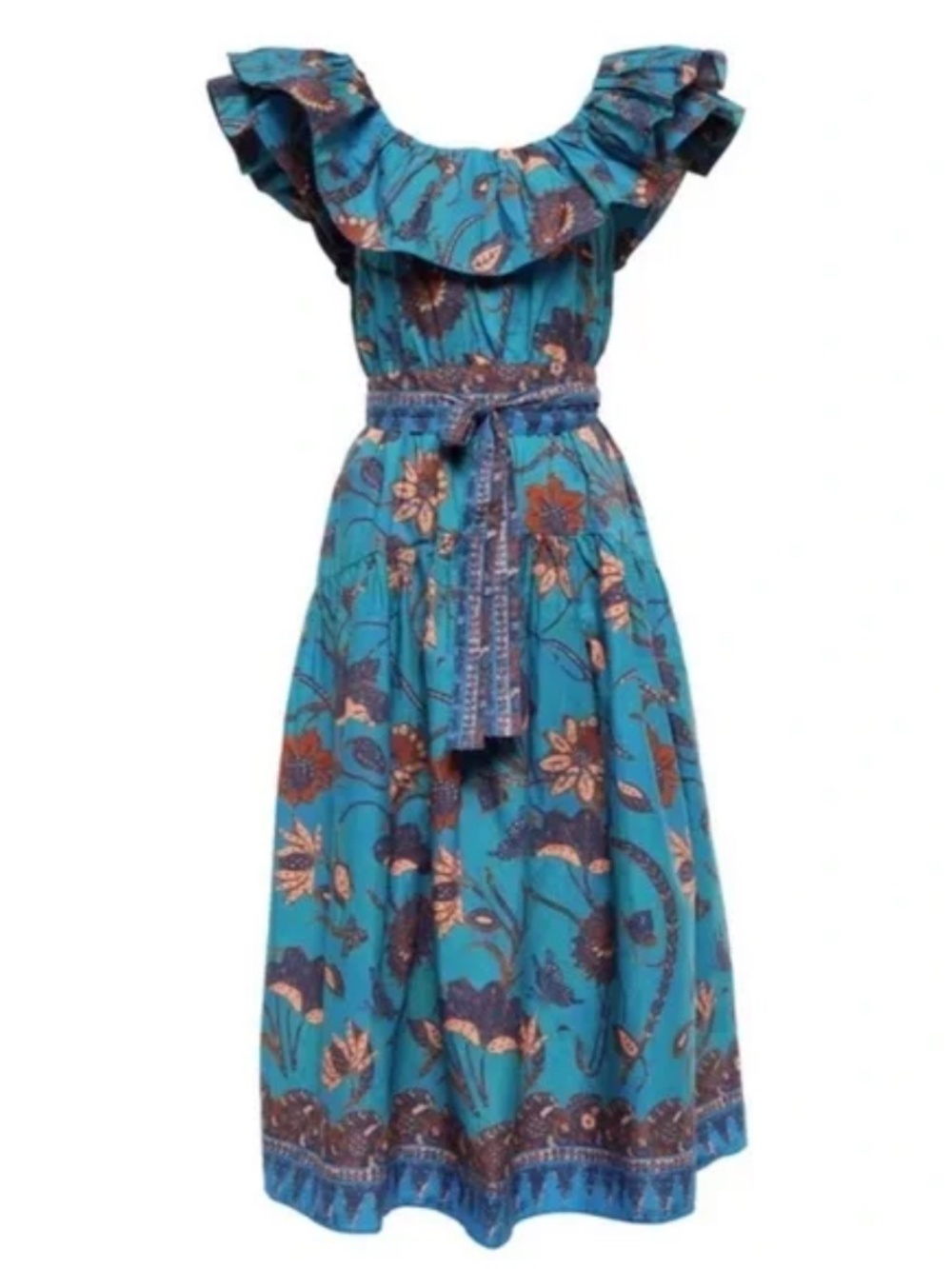 Ulla Johnson Amira Midi Dress in size 4, color blue lagoon - Picture 7 of 10